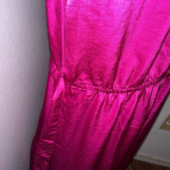 Lucky Brand Magenta Long Sleeve Belted Midi Dress- Size XL NWT - Picture 4 of 7